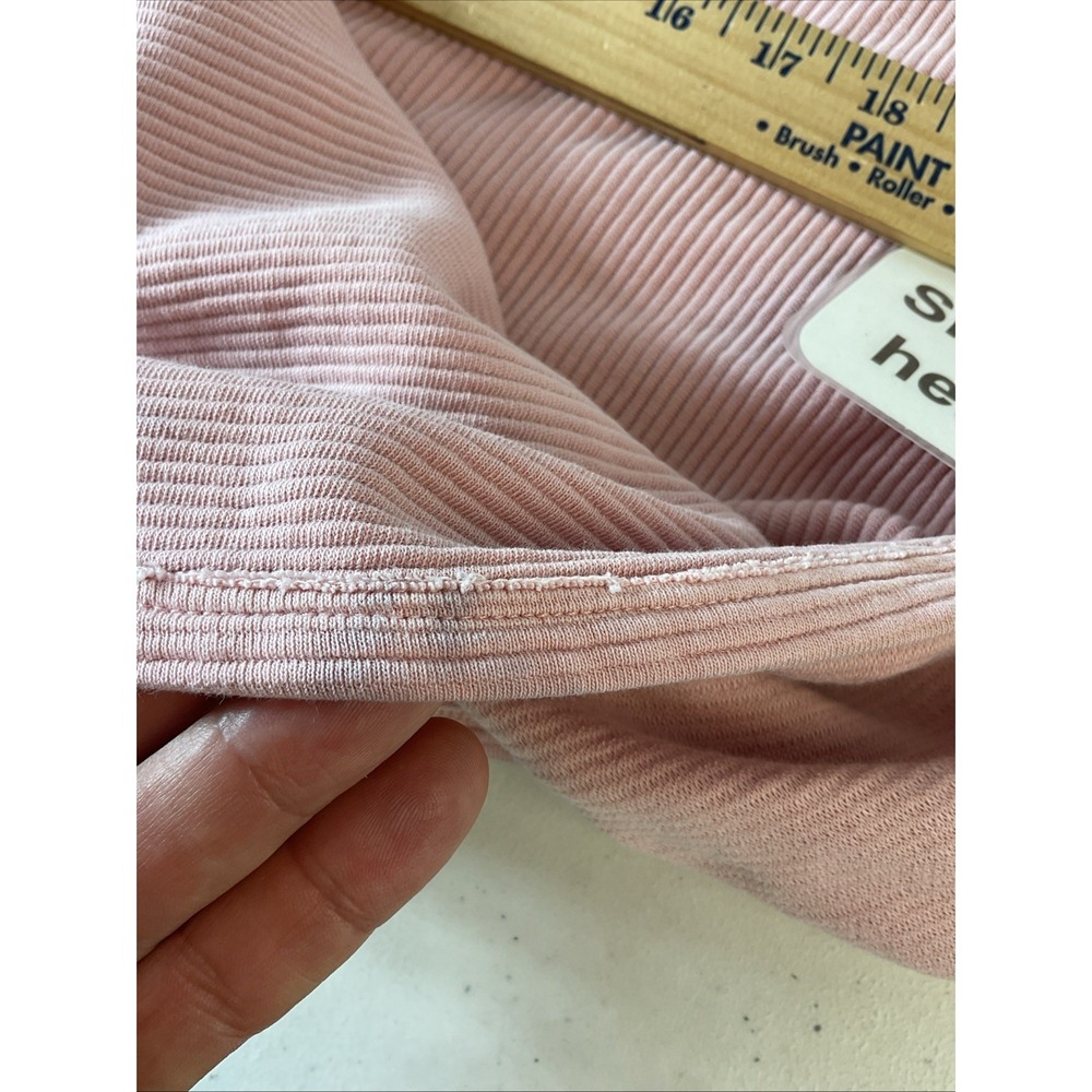 We The Free Sweatshirt Size S Pink Distressed ovrsize Rib Texture Loose Fit - Picture 11 of 12